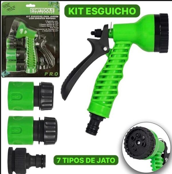 Esguicho Mangueira De Jardim 7 Funções Kit Engate Rápido - Imagem 9