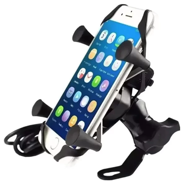Suporte De Celular Universal Garra Com Carregador Para Moto - Imagem 3
