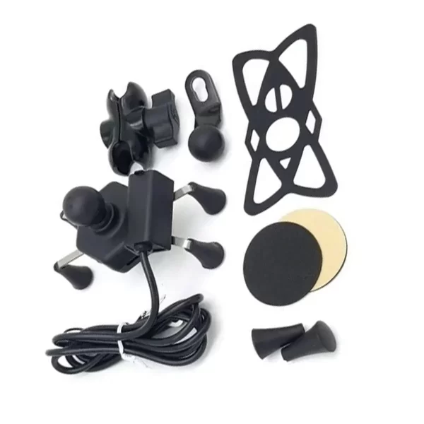 Suporte De Celular Universal Garra Com Carregador Para Moto - Imagem 7